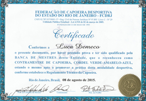 Certificado de Contramestre F.C.D.R.J